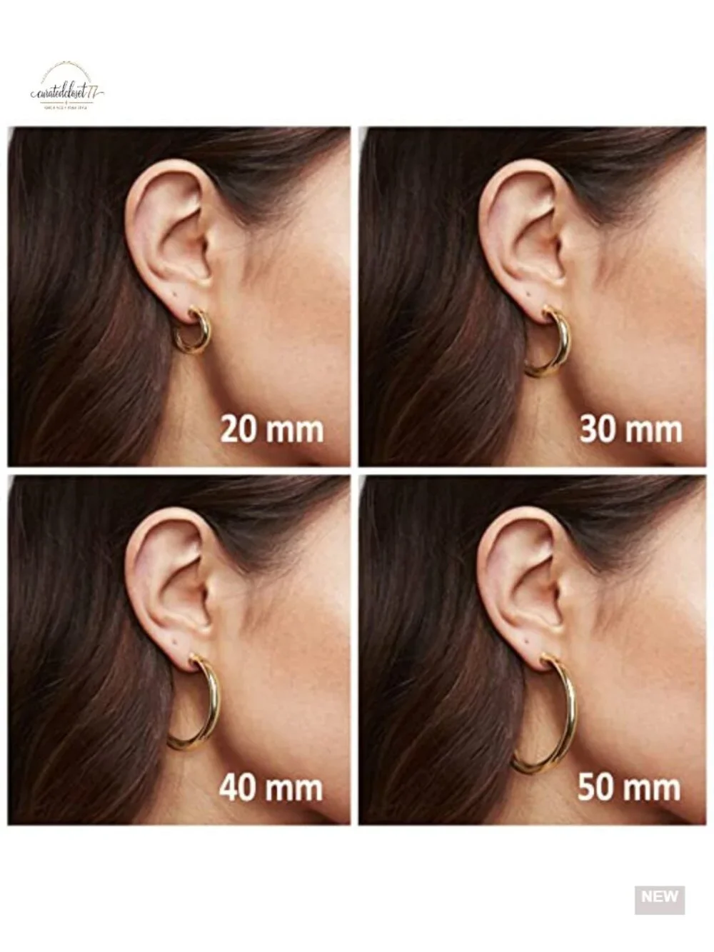 14K Gold Plated Chunky Open Hoop Earrings for Women Trendy Lightweight 30mm